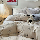 YICKYUE - Little Puppy Print Bedding Set