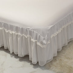 Brief white bedspreads queen 100% cotton ruffle lace king size bed cover princess bed cover bedroom bedding