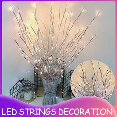 Artificial Plant Christmas 20LEDs Willow Branch Lamp Strings Light Wedding Party Xmas Tree Decoration For 2022 New Year Navidad