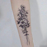 Waterproof Temporary Tattoo Sticker Black Sketch Flower Design Body Art Fake Tattoo Flash Tattoo Arm Leg Male Female