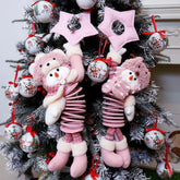 Yickyue Pink Plush Toy Elf Doll Christmas Tree Decoration Haning Dolls Home Decor Family Gifts For Boys And Girls