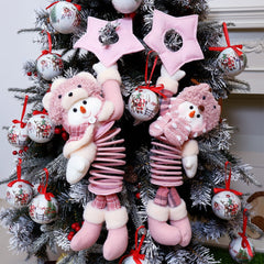 Yickyue Pink Plush Toy Elf Doll Christmas Tree Decoration Haning Dolls Home Decor Family Gifts For Boys And Girls