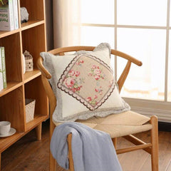 50*50cm Flower Square Cotton Throw Pillowcase Fabric with Cores Cushions Cute Pillows Lumbar Pillows Sofa Pillow Set Square