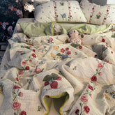 YICKYUE - Summer Blanket Cool Quilt Cute Flower Bubble Cotton Summer Quilt Sleeping Naked Air Conditioning Quilt Lightweight Washable