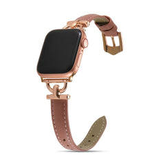 Leather Slim Watchband For Apple Watch Band 41MM 45MM 40mm 44mm 38mm 42mm Series 7 SE 6 5 4 3 2 1 Woman Thin Correa Wrist Strap