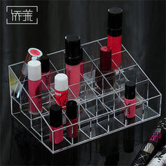 Clear 24 Grid Lipstick Stand Case Makeup Organizer Storage Box Lipstick Display Stand Holder Cosmetic Jewelry Organizer Box