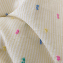 YICKYUE - INS Korean Cream Pastel Dot Cotton Bedding Set – 4 Pieces
