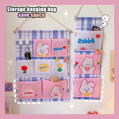 Home Decor Storage Bag Fabric Hanging Bag Cute Bedside Door Back Cabinet Hanging Storage Kawaii Organizer Pink Desk Organizer