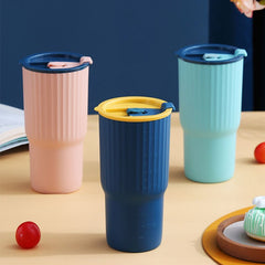 680ML Clear Graduated Water Bottle With Straws Lid Plastic Reusable Personalized Drinkware Coffee Drinking Cup Christmas Gifts