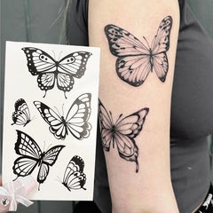 YICKYUE - 30pcs/set Temporary Tattoo Sticker Waterproof Flash Water Transfer 3D Butterfly Tatoo Arm Leg Fake Tattoo Women Men Body Art