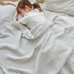 Decorative Bed Throw Blankets Scandinavian Style Muslin Gauze Bedspreads On The Beds Sofa Covers Couple Bedding Quilt 200*230cm