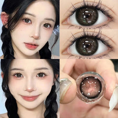 YICKYUE - 2pcs Contact Lenses with Prescription with Degree Lens Soft Brown Beautiful Pupils Natural High Quality Lenses New