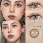 YICKYUE - 2PCS 1New colored contact lenses for natural eyes Brown Colored LensBlue contact Beauty Pupil Makeup 1 Year Fast Shipping