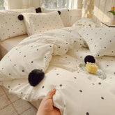 Yickyue Simple Style Bedding Set Skin-friendly Bed Linen Set Girls Room Bedclothes Cute Duvet Cover Pillowcase with Bedsheet ????