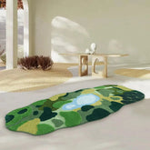 YICKYUE - Green Forest Lake Sofa Tufted Rug Home Long Soft Carpet For Bedroom Thick Anti-Slip Bath Mat Machine Washable Kitchen Carpet