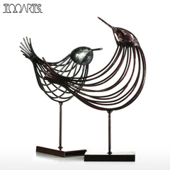 Tooarts Iron Wire Bird Metal Sculpture Wonderful Sculpture Bird Modern Artwork Favor Gift Home Decoration