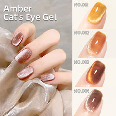YICKYUE - 10ml Glitter Cat Eye Gel Nail Polish Amber Broken Diamond Magnetic Gel Polish Semi-permanent Soak Off UV LED Nail Varnish