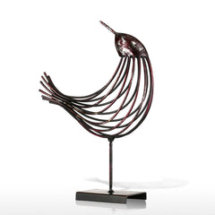 Tooarts Iron Wire Bird Metal Sculpture Wonderful Sculpture Bird Modern Artwork Favor Gift Home Decoration