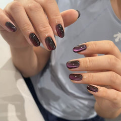 YICKYUE - 12ML 1PCS Purple Glass Bead Cat Eye Gel Nail Polish Autumn 2025 New Whitening Strobe Cat Eye Nail Polish UV Light Nails