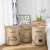 Yickyue Large Capacity Linen Laundry Basket Clothes Toy Sundries Organizer Wardrobe Waterproof Storage Basket Home Storage Supplies