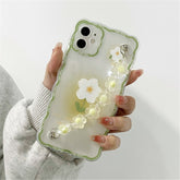 Ins Korean Cute Flower Bracelet Chain Wave Transparent Phone Case For iPhone 13 12 11 Pro XS Max X XR 7 8 Plus Kawaii Back Cover