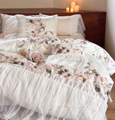 YICKYUE Elegant romantic pastoral flower bedding set,full queen king fairyfair flounce home textile bed sheet pillow case quilt cover