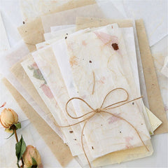 30pcs Retro Handmade Material Package Kraft Paper Hand Account DIY Base Collage Paper Sealing Decorative Label Paper Package