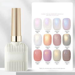 YICKYUE - Aurora Nail Polish 12PCS Dreamy Star River Mermaid Ji Fine Glitter Nail Shop Set Small Glitter