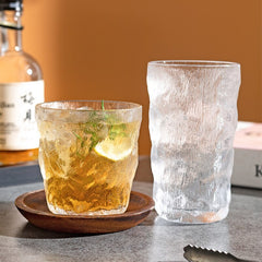 310/370ml Creative Transparent Glass Water Cup Cocktail Cups Matte Surface Party Beer Glass Household Teacup