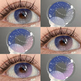 YICKYUE 1 Pair Cosplay Contact Lenses for Eyes Colored Fashion Pink Contacts Lens Purple Cosmetic Pupil Yearly Contact Lenses