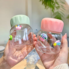 Yickyue 240/450 ML Mini Water Cup Small Capacity Cute Plastic Cup Anti-Fall With Lid Water Cup Portable Female Student Cup