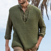Hearujoy Spring Autumn Men Knitted Vest V-Neck Sleeveless Sweater Vintage Oversize Loose Knit Tank Tops Leisure Waistcoat Streetwear