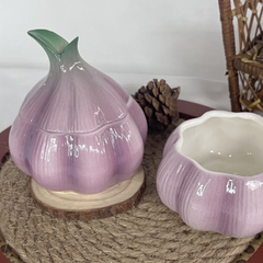 YICKYUE - Creative Purple Garlic Ceramic Storage Jar Exquisite Kitchen Storage Container Candy Nut Jar Multifunctional Storage Box Decor