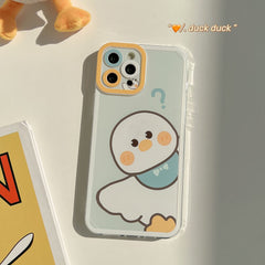 question mark "?" cute duck silicone phone case 3d shell for iphone 13 mini 11 12 pro max 7 8 plus xsmax xr x cartoon conque