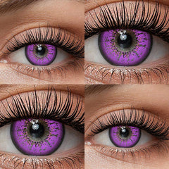 YICKYUE - 2Pieces Colorcon Color Contact Lenses Yearly Purple Contact Lenses with Graduation Free Shipping
