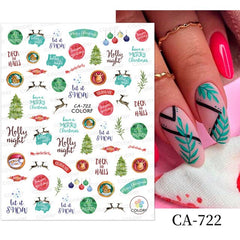 3D Nail Stickers Decals Snowflakes Christmas Xmas Transfer Stickers Nail Art Self-Adhesive Decals Cartoon Decoration DIY