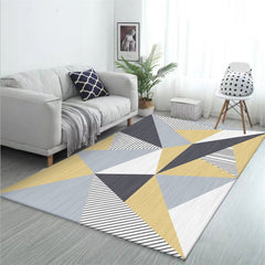 Rugs and Carpets for Home Living Room Nordic Yellow Striped Diamond Pattern Non-slip Carpet Bedroom Rug Christmas Rug Hand Wash