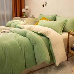 Fashion Simple Solid Color Duvet Cover Soft Cozy Flannel Winter Quilt Cover Velvet Warm Thick Comforter Cover 180x220cm