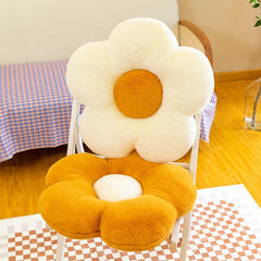 Yickyue Sunflower Rabbit Fur Flower Cushion Office Sofa Chair Student Cushion Petal Futon Pillow Cushion Home Decoration
