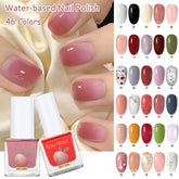 Water-based Nail Polish No-bake Long-lasting Quick Dry Tearable Normal Without Lamp Nail Gel Glitter Nude Waterproof Nail Polish