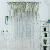 Cilected 2PCS Nordic Ins Wicker Embroidered Curtain Screens Bedroom Bay Window Wear Rod Screen Outdoor Wedding Decor Curtain