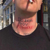 Black Red Letters Waterproof Fake Tattoo Sticker Men Women neck Water Transfer Temporary Tatto Party Decal