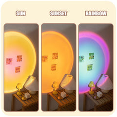 W&G Sunset Light Rotatable Mini Photo Projection Light Light Light for Girls' bedroom Atmosphere Sunset Rainbow Making Machine
