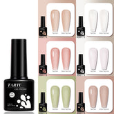 YICKYUE - 8ml Semi Permanent Jelly Gel Nail Polish Black White Pink Natural Nude Nails Art Soak Off UV/LED Varnish Nail Art
