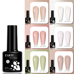 YICKYUE - 8ml Semi Permanent Jelly Gel Nail Polish Black White Pink Natural Nude Nails Art Soak Off UV/LED Varnish Nail Art
