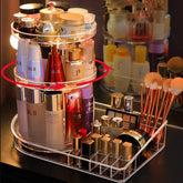 Transparent Cosmetic Storage Box Makeup Organizer 3 Layers Lipstick Storage Rack Makeup Brush 360 Degree Rotation Plastic Box