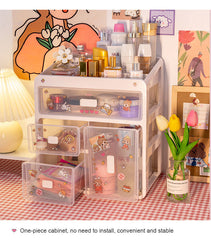 Yickyue Ins Desktop Cosmetic Storage Box Desk Shelf Student Dormitory Desk Finishing Artifact Drawer Box