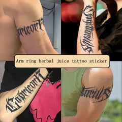 YICKYUE - 2pc/Set Arm Ring Dark Herbal Juice Temporary Tattoo Stickers Art Waterproof Semi-permanent Fake Tattoos Arm Men Women Lasting