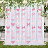 YICKYUE 8pcs Pink Bow Hanging Banners Decorations - Premium Silk/Satin/Chiffon Reusable Party Garlands with Glossy Finish, Pre-Strung for Easy Hanging, Multi-Color Options for Girls Birthday, Baby Shower, Bridal & Bachelorette