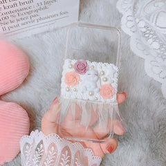 Handmade For Samsung s21 ultra DIY case Cartoon Customized phone Cover Galaxy s20 plus cream shell s20 pink lace girl gift s21